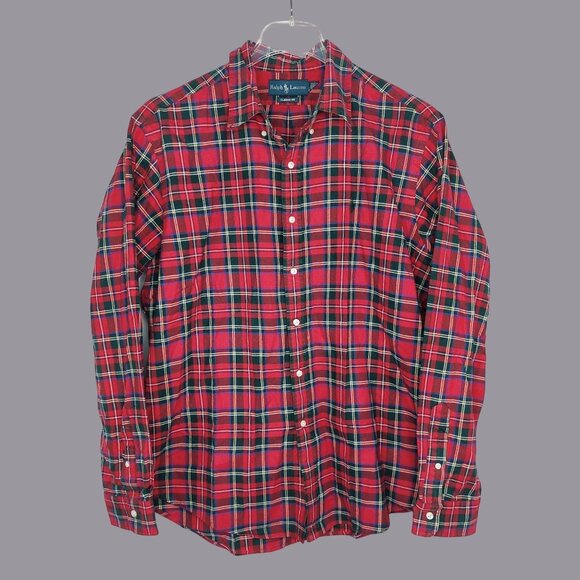 Ralph Lauren Button Down X Large Red Plaid Top - Picture 1 of 8